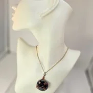 Black wire wrapped stone necklace