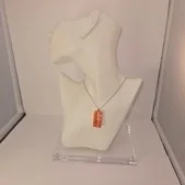 Blood orange, glitter Lego, necklace