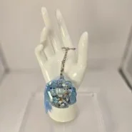 Blue, blue tassel shaker keychain