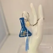 Blue bottle shaker keychain