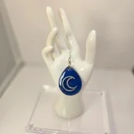 Blue glitter teardrop moon piece