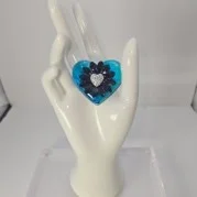 Blue heart flower statement piece