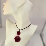 Burgundy rose & carnation necklace