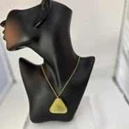 Green triangle swirl necklace