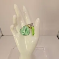 Heart green swirl keychain