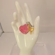 Heart pink swirl “enough” keychain