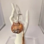 Light brown glitter copper tassel shaker keychain