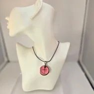 Pink tint cross necklace