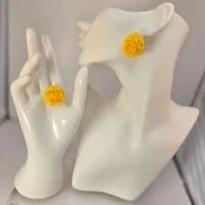 Yellow Rose Earrings