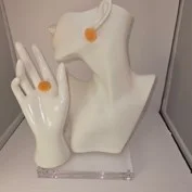 Yellow rose earrings (med)